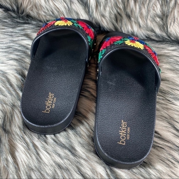 𝅺freda Floral Bright Daisy Slide Sandal Slip On Black Glitter 7 - Picture 8 of 11